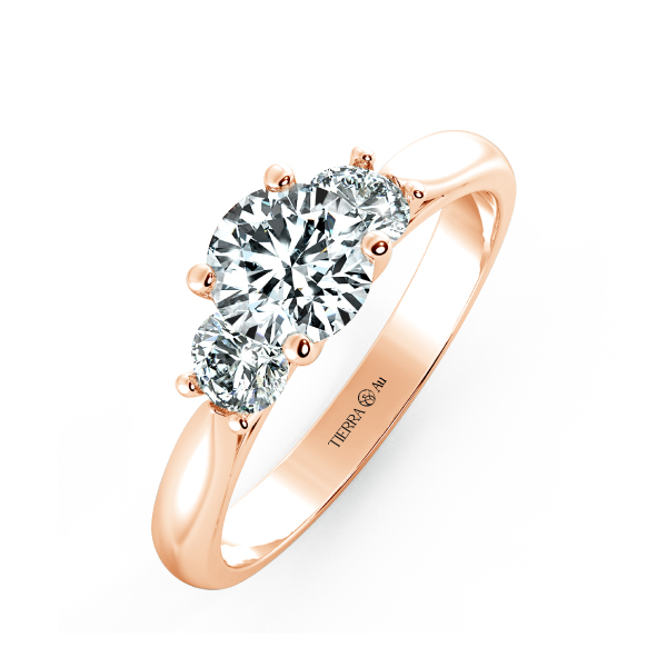 Nhẫn đính hôn Threestone đai trơn có bridge accent NCH3202 3